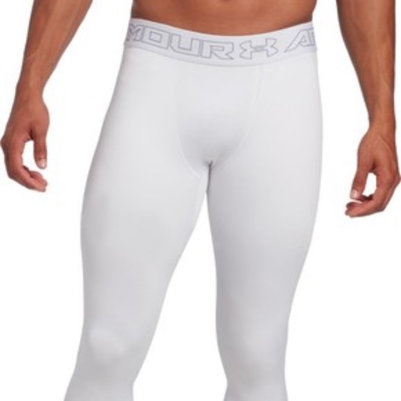 NWT  Men’s Under Armour Coldgear Compression Pants Tights White - Picture 5 of 10